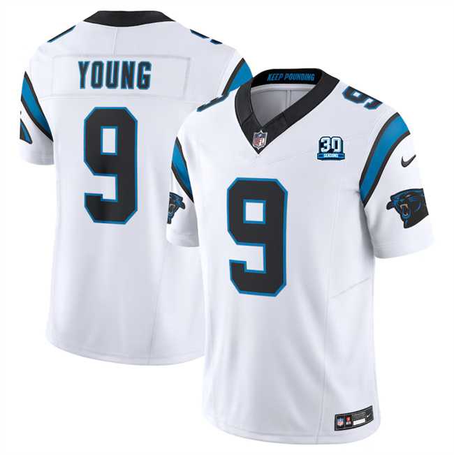 Men & Women & Youth Carolina Panthers #9 Bryce Young White 2024 30th Anniversary Patch F.U.S.E. Vapor Limited Stitched Football Jersey,We sell and wholesale Men & Women & Youth Carolina Panthers #9 Bryce Young White 2024 30th Anniversary Patch F.U.S.E. Vapor Limited Stitched Football Jersey on line form chian!